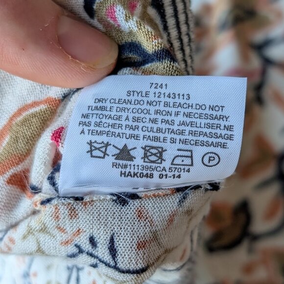 Tory Burch Floral Stripe Contrast Print V-Neck Button Front Cardigan medium - Picture 7 of 8